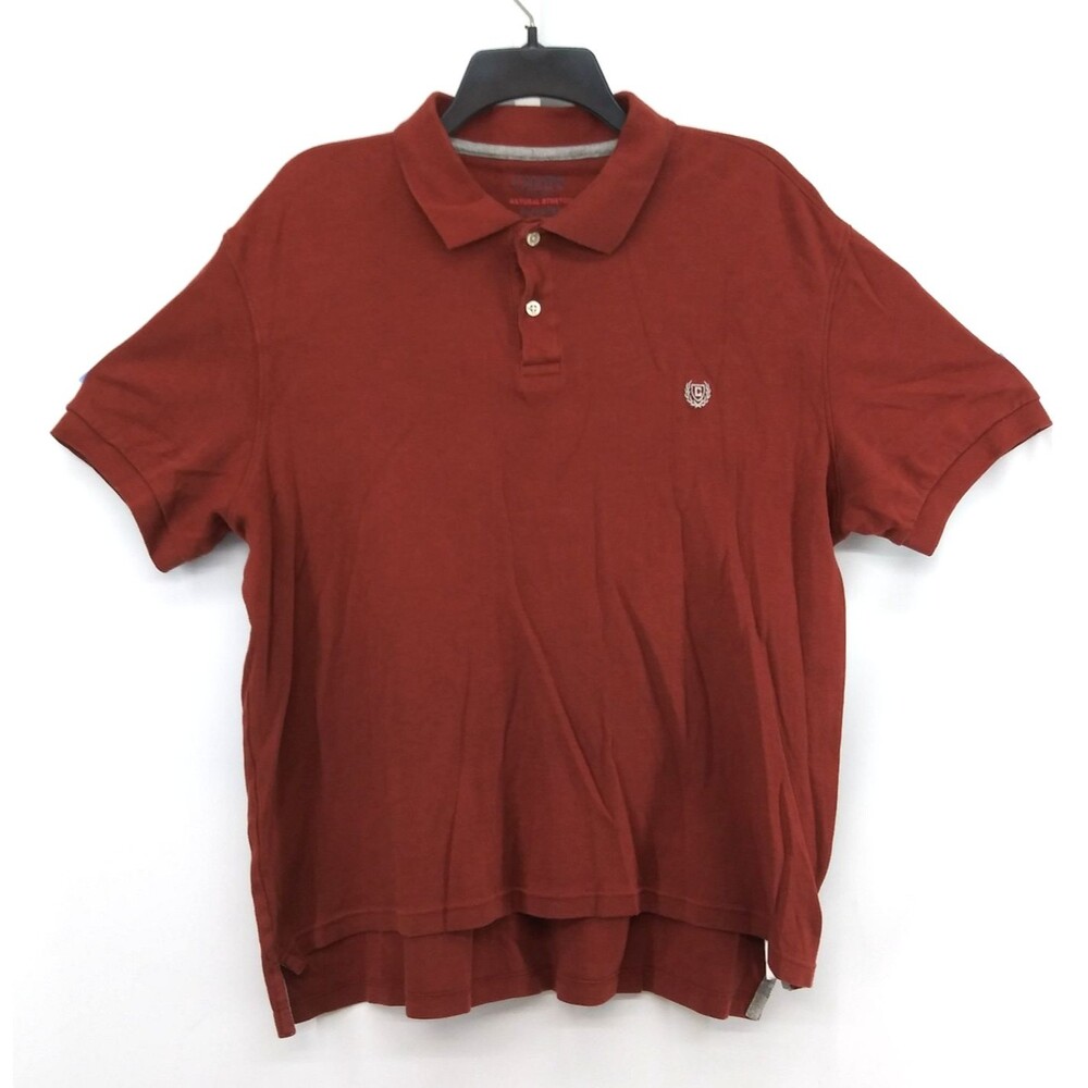 Chaps Polo Shirt Men Size XL Burgundy Short Sleeve Casual Top Rugby Golf Outdoor